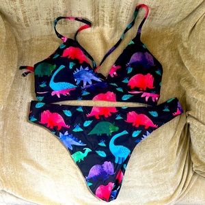 Cute Dinosaur 2 Piece Bikini by ZAFUL